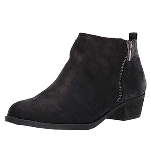 CARLOS BY CARLOS SANTANA NWOT Black Brianne Ankle Bootie Double Zipper Detail